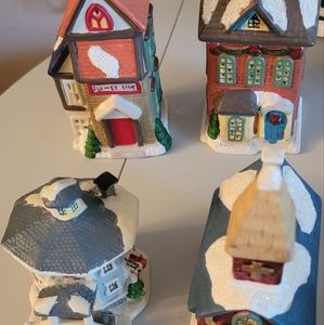 4 piece Christmas Village Set